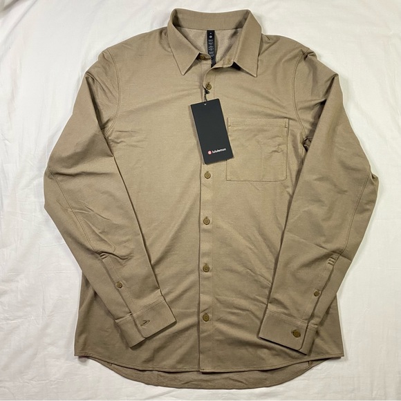 lululemon athletica Other - Lululemon Commission Long Sleeve Shirt ALSC Cafe Au Lait Brown Tan Men's Size M